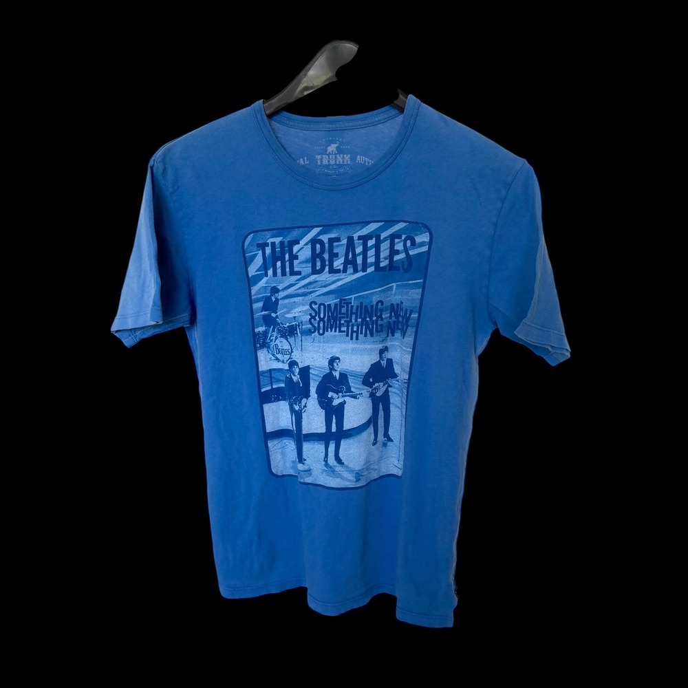 Trunk Ltd The Beatles Something New Graphic T-Shirt Blue Distressed Size Medium